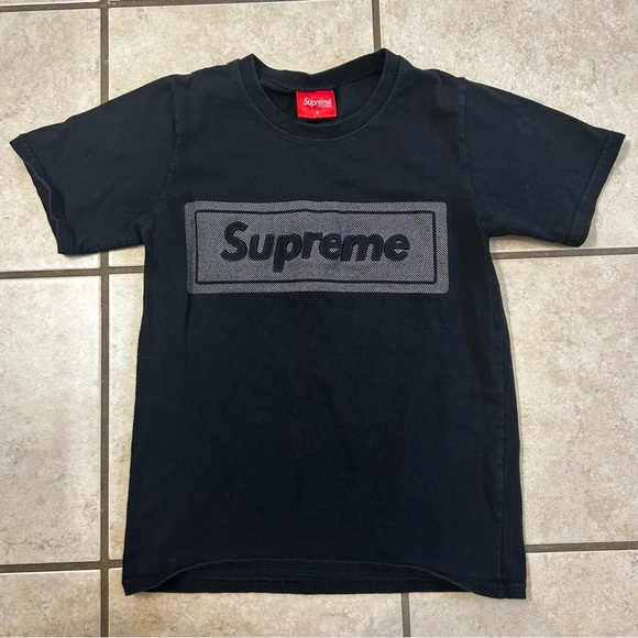 Supreme Tops - Supreme - large logo black short sleeve tee
